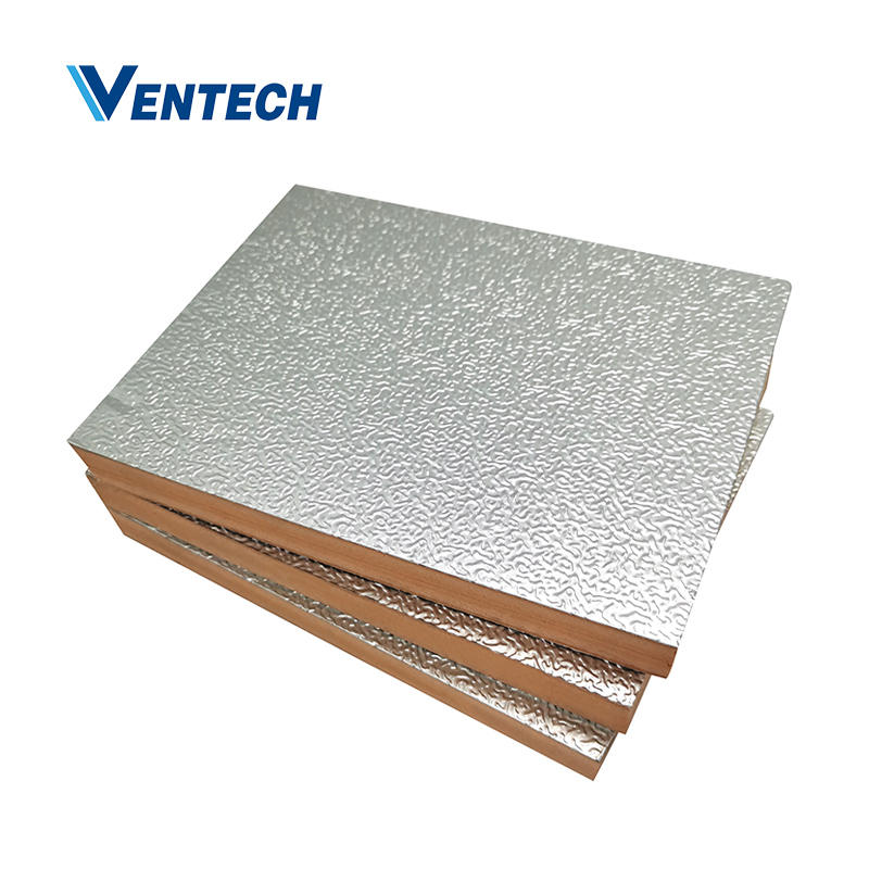 wall/roof covering insulation aluminum foil fiber glass fabric phenolic pre-insulated air duct panel