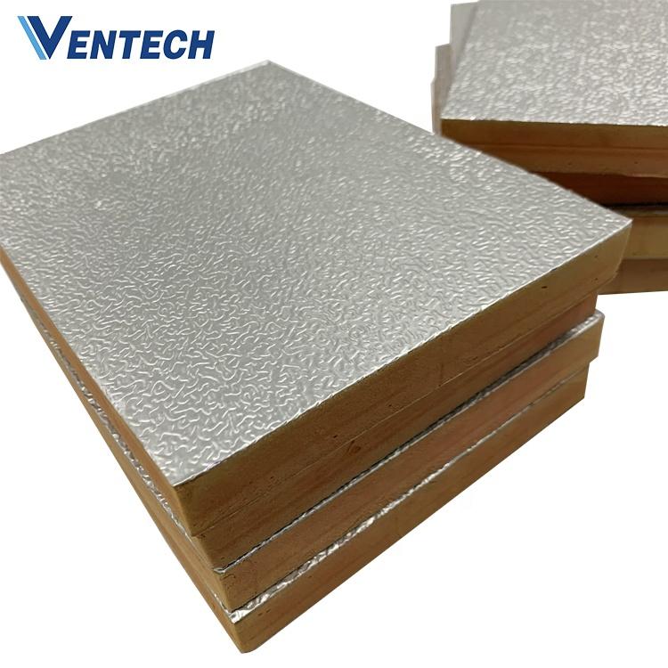 Fireproof aluminum foil phenolic foam board pu/polyurethane pre-insulated duct panel  for HVAC air duct
