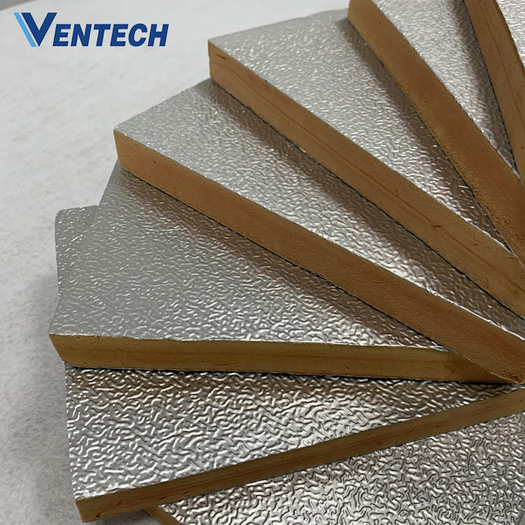 polyurethane (pu) foam pre-insulated duct panel phenolic foam insulation board with aluminum foil for HVAC air duct