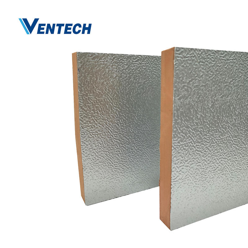 double aluminum foil phenolic insulation duct sheet board pir air duct panel low conductivity phenolic foam board
