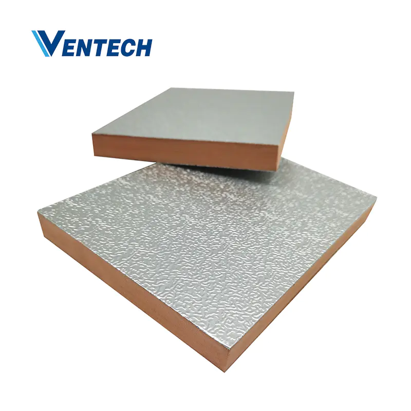 double aluminum foil phenolic insulation duct sheet board pir air duct panel low conductivity phenolic foam board