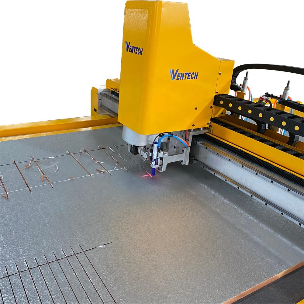 Ventech Pre insulated duct cutter intelligent phenolic board aluminum foil duct cutting machine