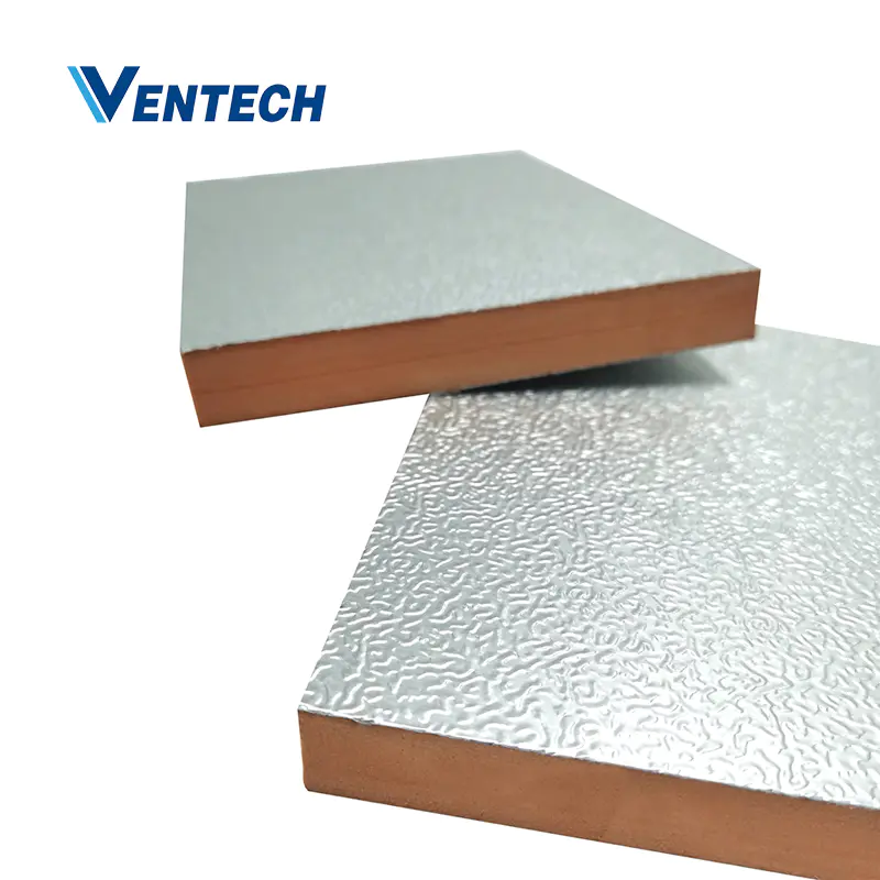 good quality thermal insulation wall foam sheet materials phenolic duct board pir air panel with aluminum foil laminated