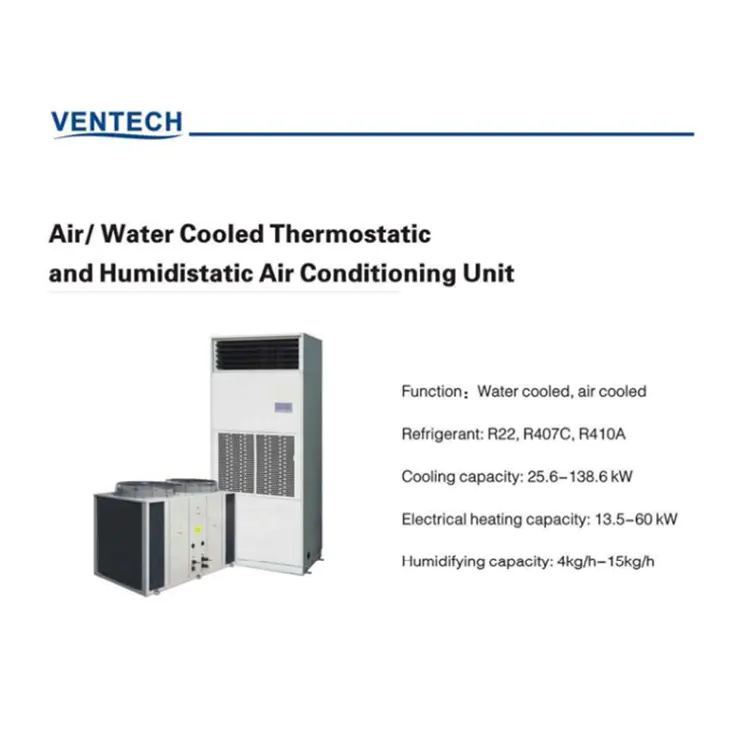 VENTECH Air/Water Cooled Thermostatic and Humidistatic Air Conditioning Unit