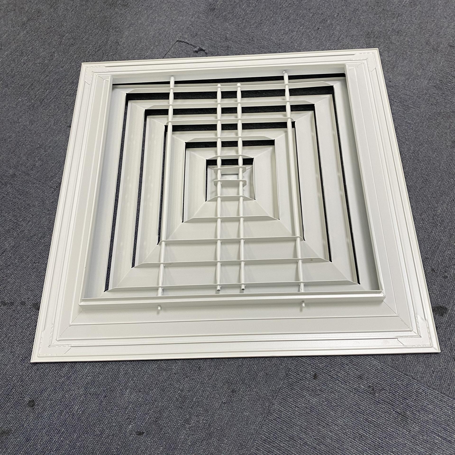 Hvac Air Conditioning System Ventilation Aluminum Architectural Ceiling 4 Way Square Diffuser