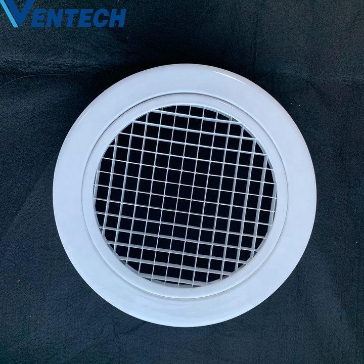 Ventech ABS Ceiling Air Vent Circular Diffuser Aluminum Round Eggcrate Grille for Kitchen Ventilation