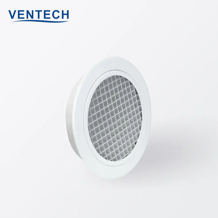 Ventech ABS Ceiling Air Vent Circular Diffuser Aluminum Round Eggcrate Grille for Kitchen Ventilation
