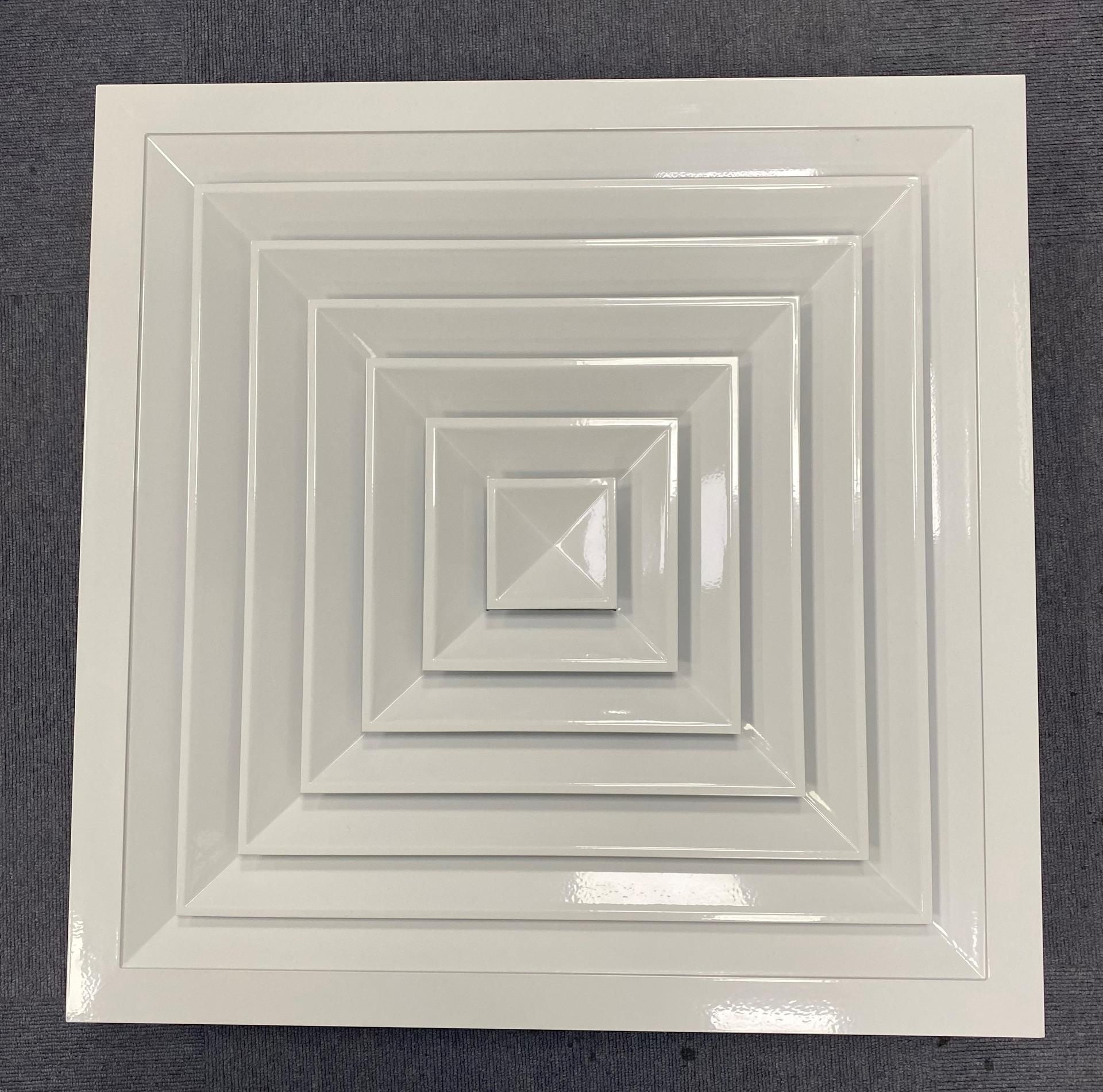 China Factory Ventech Free Sample Four Ways Flow Pattern Square Ceiling Diffuser