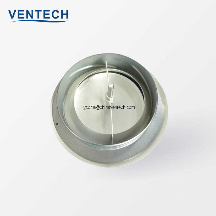 Ventech GI sheet exhaust air ceiling diffuser round share ventilation metal disc valve supply return air grille kitchen diffuser