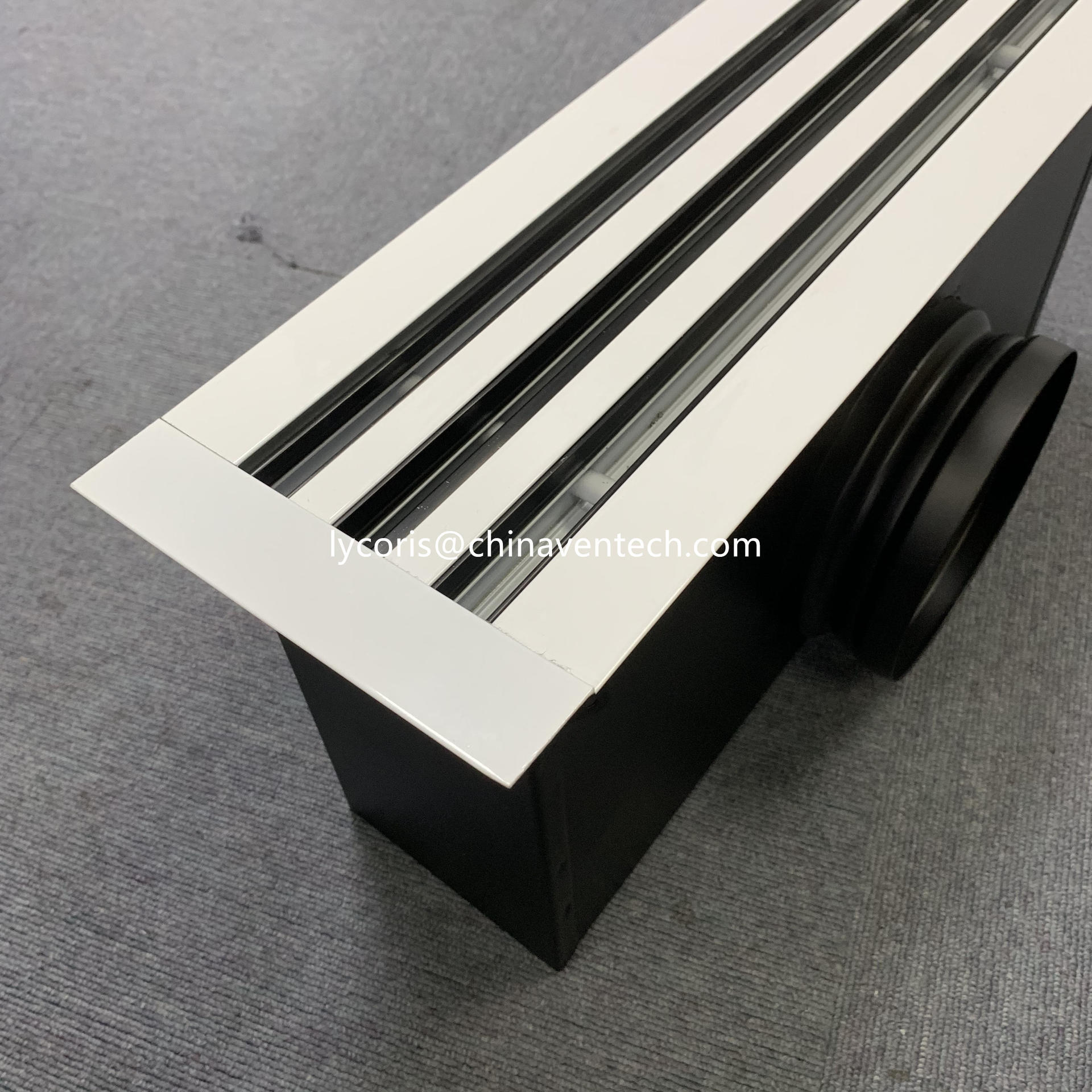 HVAC Ceiling Linear Slot Diffuser Air Aluminum Grille Plenum Box Adaptor Linear Slot Adjustable Blades Diffuser