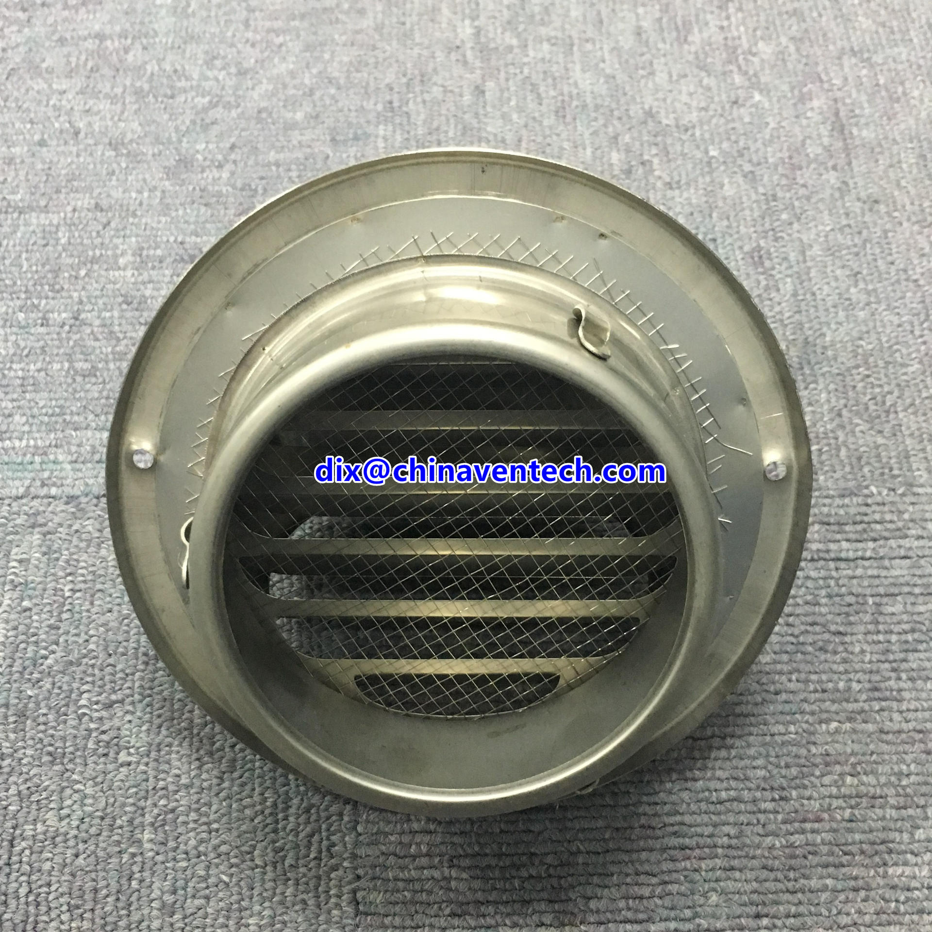 HVAC system 201 stainless steel fresh air vent cover round ball shaped weather louver with insect screen