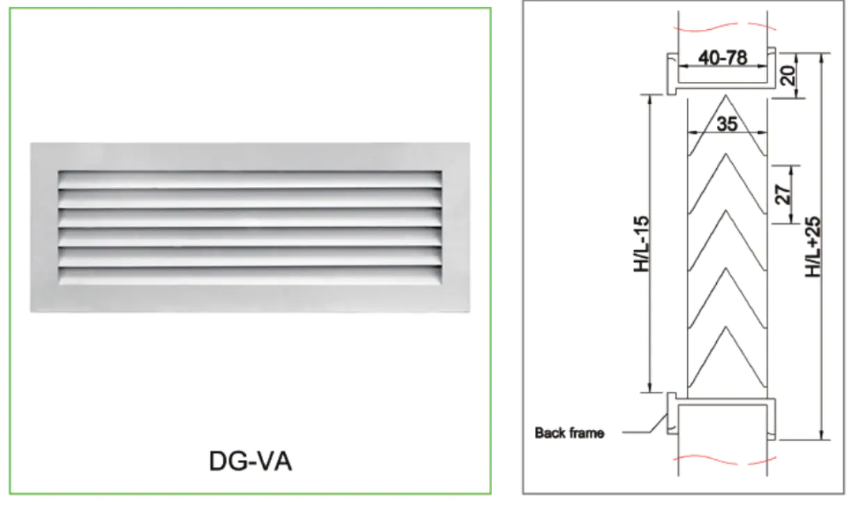 Hvac door mounted fresh air ventilation transfer air grille