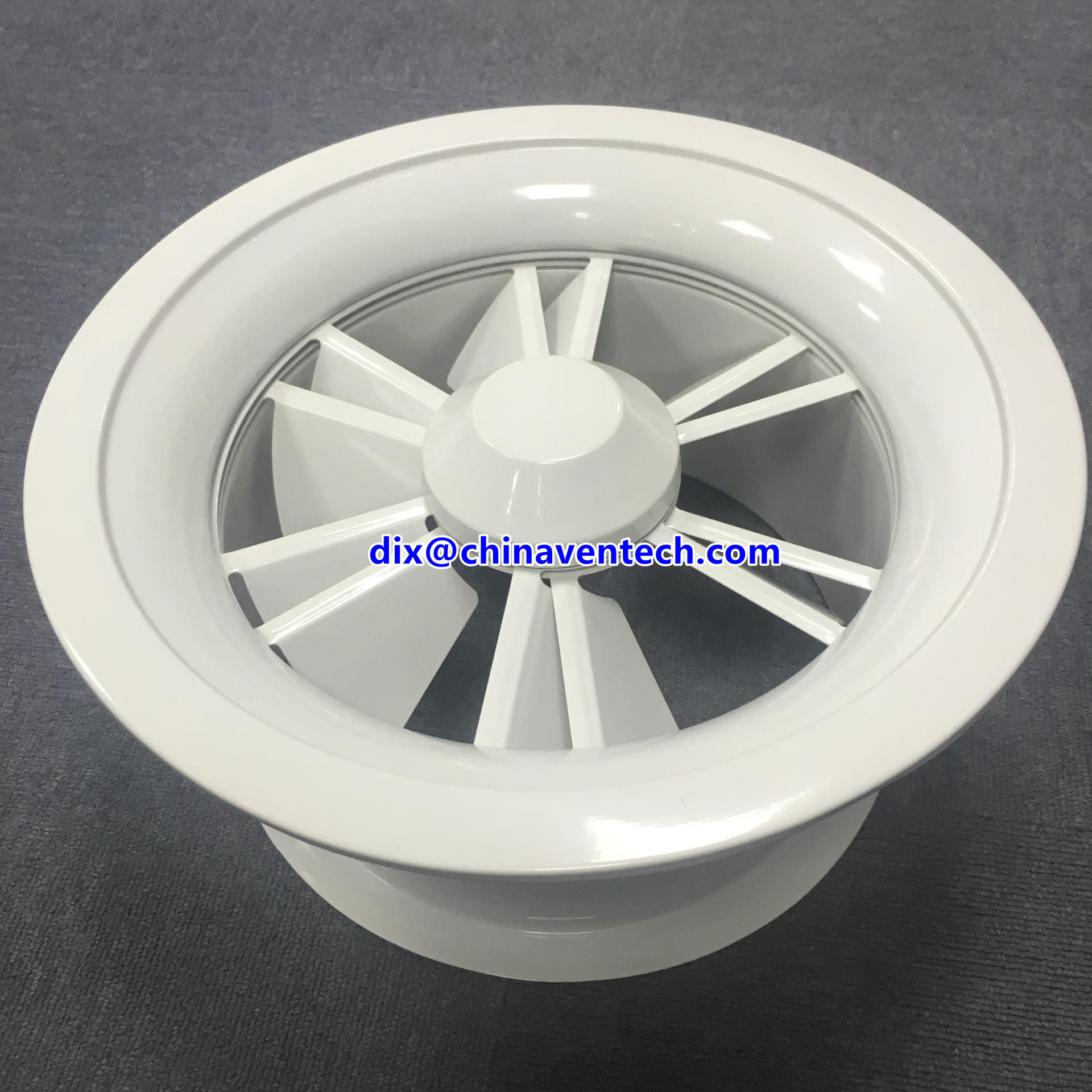 High Ceiling Round Swirl Air Diffusers with Adjustable Radial Blades