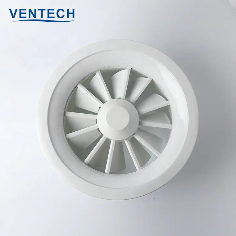 Hvac System Ventilation Aluminum Ceiling Air Diffuser Variable Round Swirl Ceiling Diffusers
