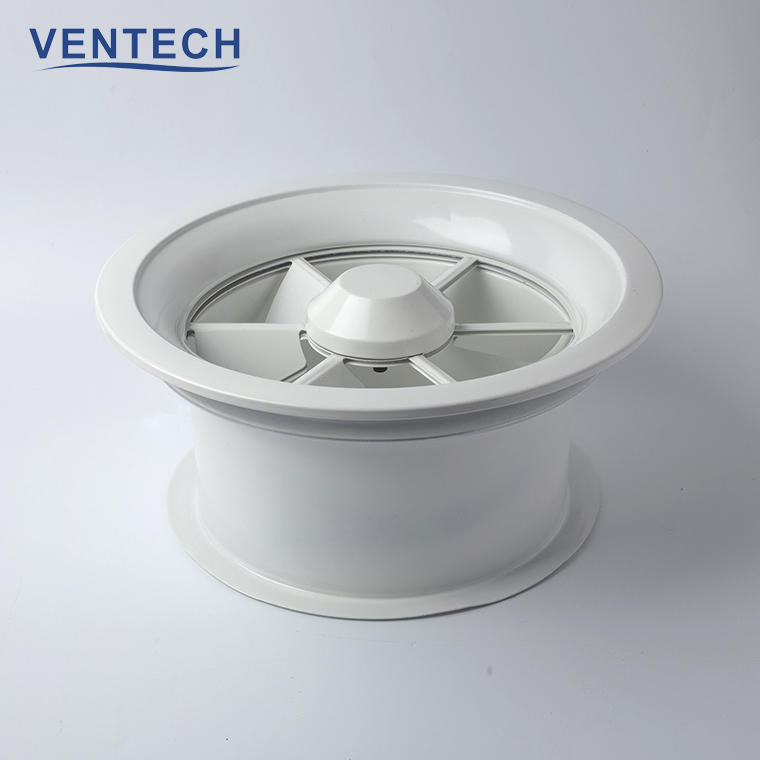 Hvac System Ventilation Aluminum Ceiling Air Diffuser Variable Round Swirl Ceiling Diffusers