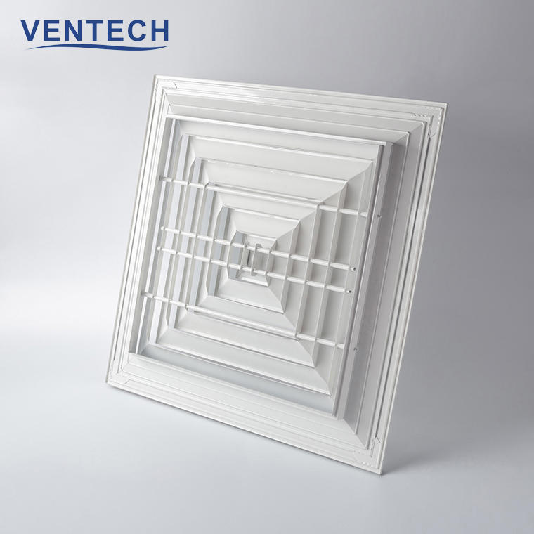 Hvac VENTECH Conditioning Exhaust Air Ceiling Aluminium Square Ceiling Air Outlet Duct Diffuser