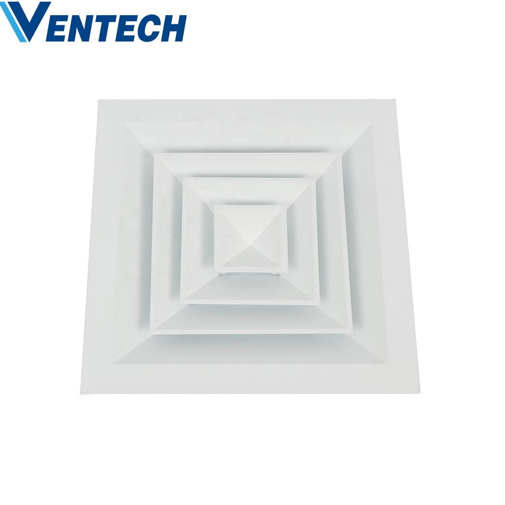 Hvac System VENTECH Air Duct Vent Aluminum China Outlet Removable Square Air Ceiling Diffusers