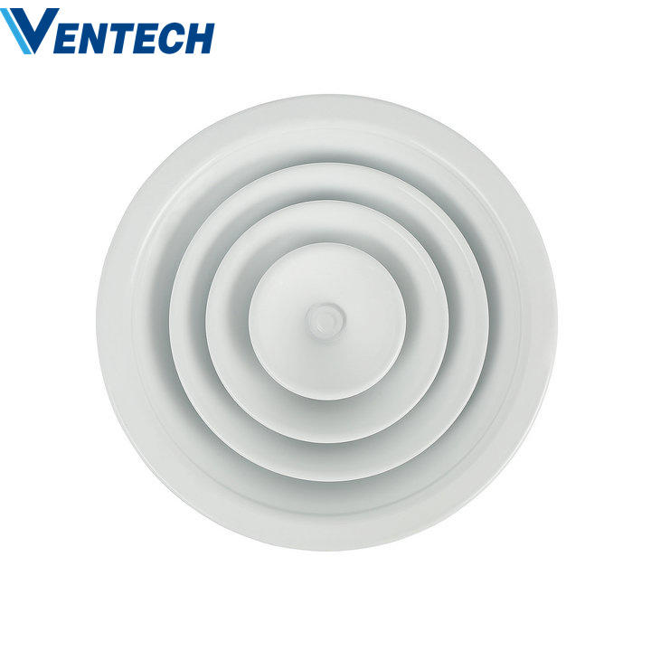 Hvac Supply Air Duct Adjustable Round Ceiling Diffuser With Plastic Damper