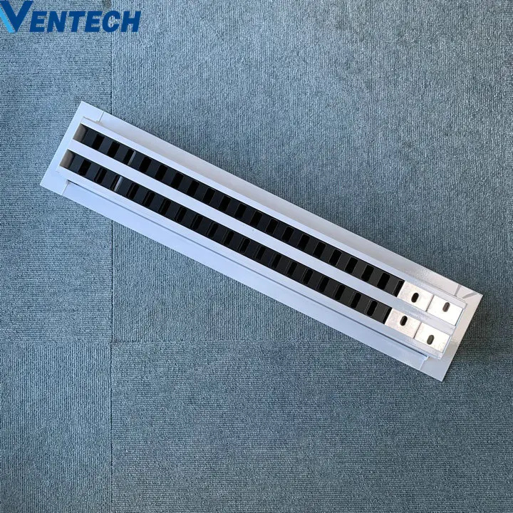 VENTECH Aluminum White Powder Coating Air Conditioning Linear Slot Diffusers Grilles With Plenum Box