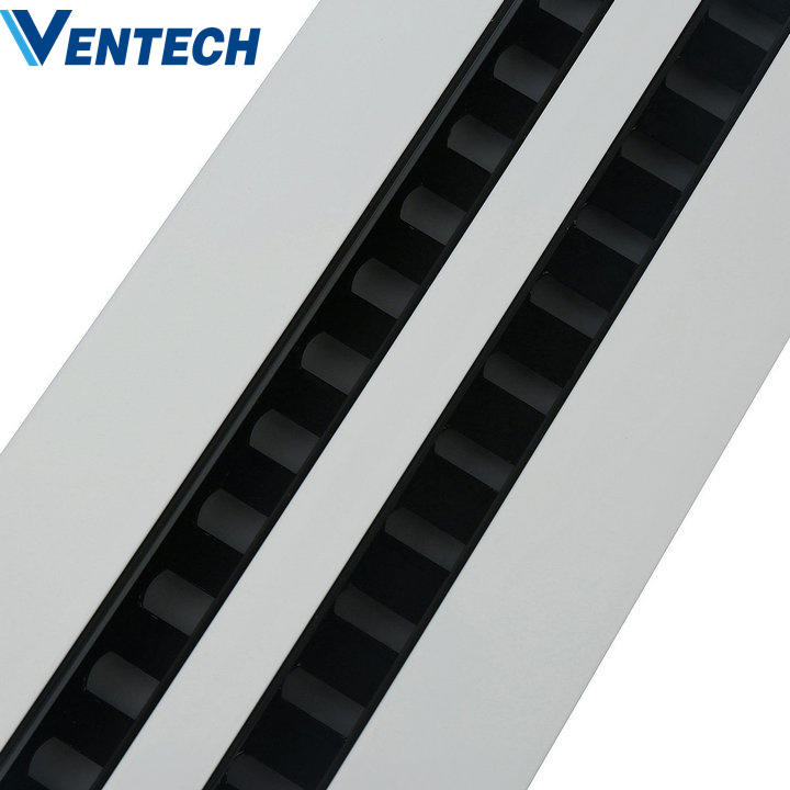 VENTECH Aluminum White Powder Coating Air Conditioning Linear Slot Diffusers Grilles With Plenum Box