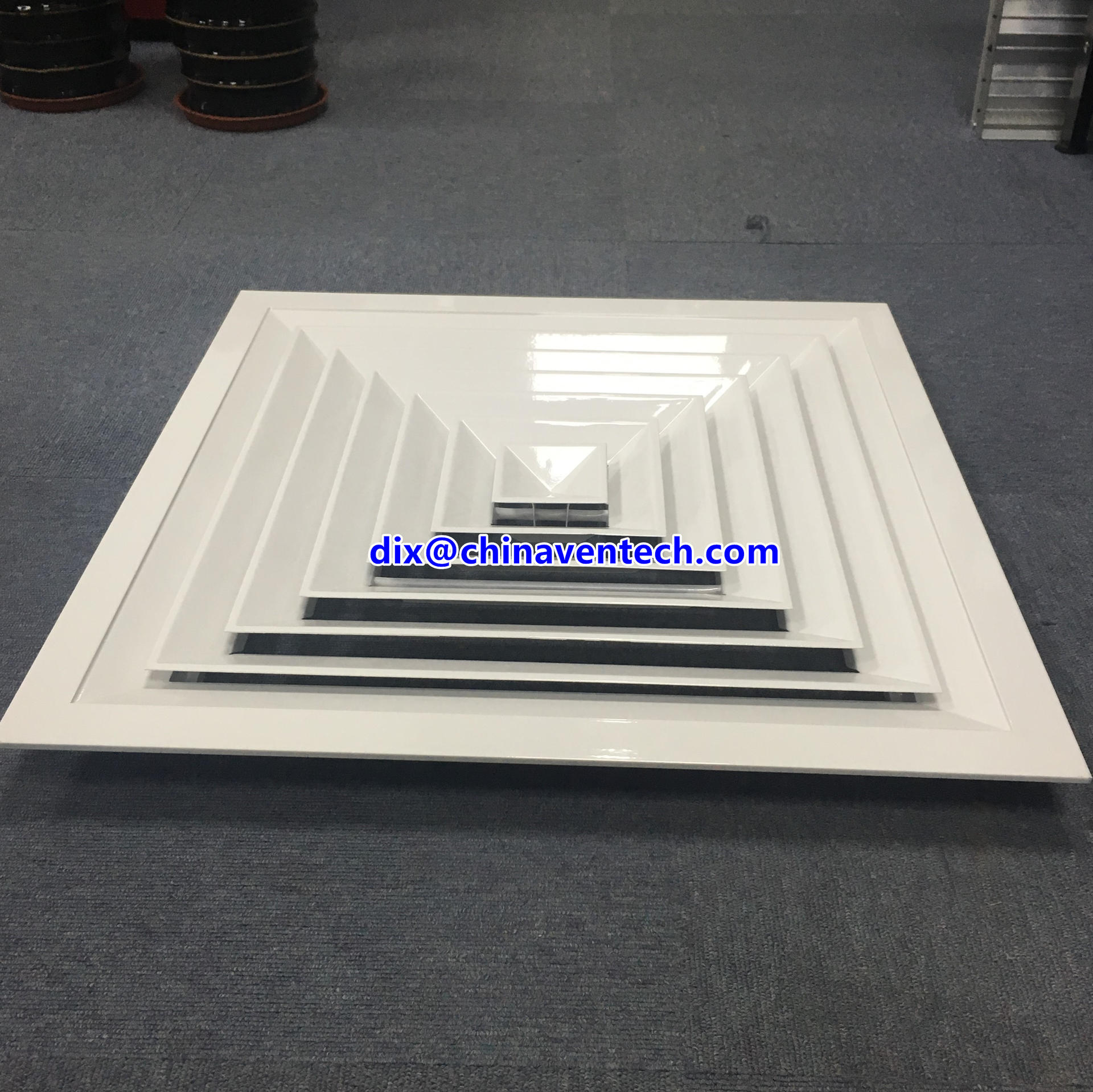 Hvac air conditioning systems adjustable air volume square ceiling 4 way diffuser