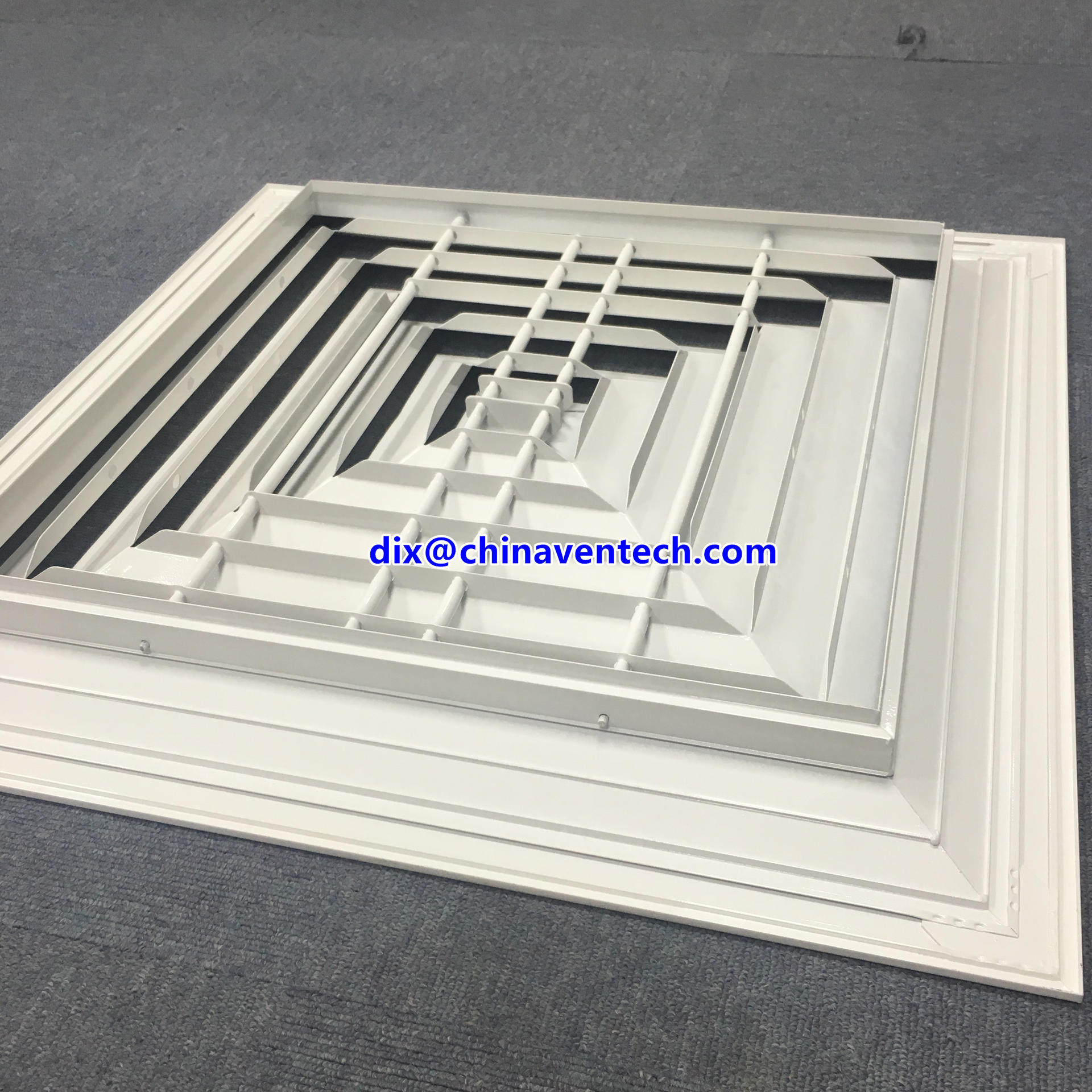 Hvac air conditioning systems adjustable air volume square ceiling 4 way diffuser