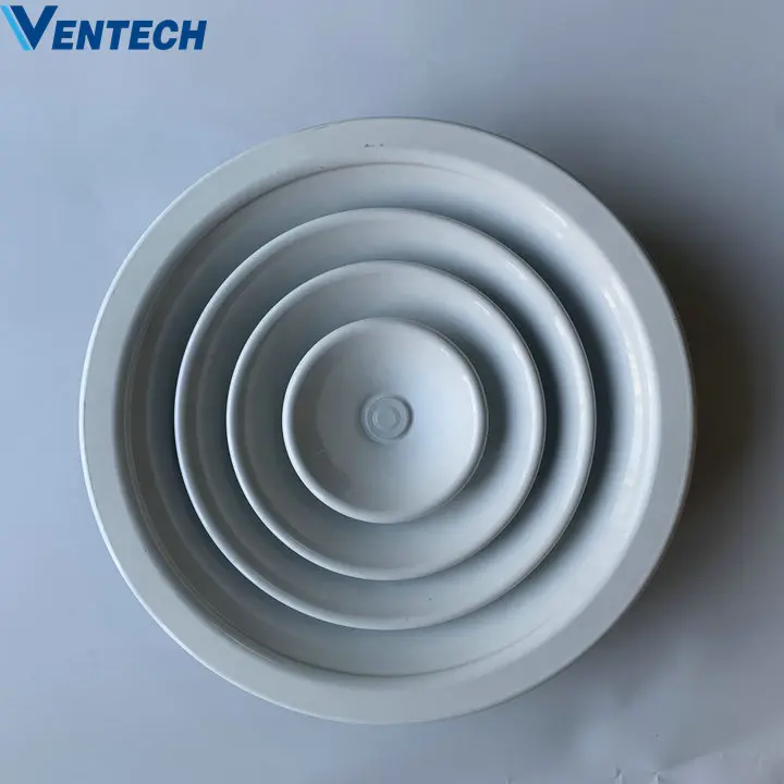 Ventech Air conditioning round air ventilation grilles ceiling diffuser with plastic damper