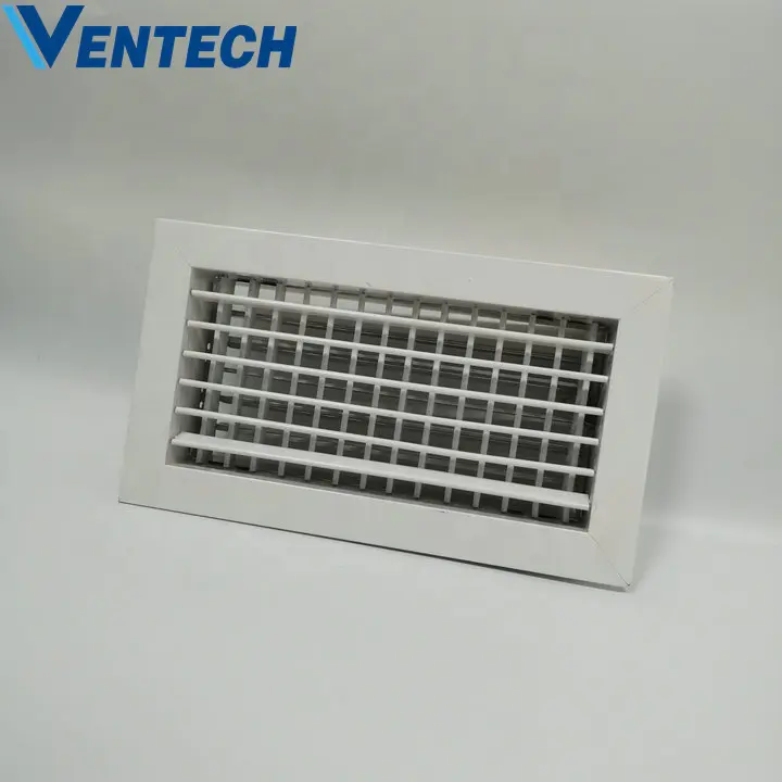 Sidewall Ventilation Aluminum Adjustable Double Deflection Supply Return Air Grille For Hvac