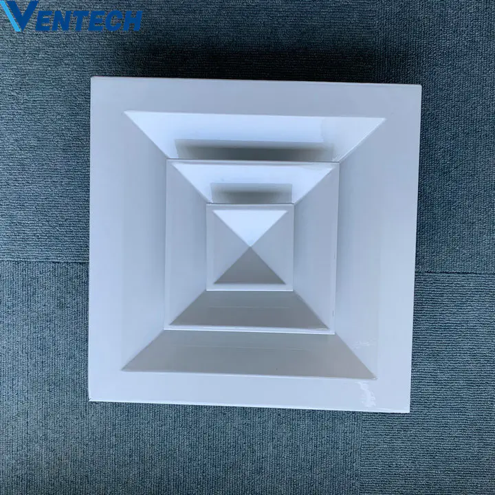 Hvac VENTECH Exhaust Outlet Ventilation Aluminum Square 4-way Supply Ceiling Air Duct Diffuser