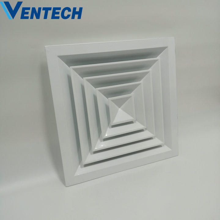Hvac Abs Square Ceiling Vent Adjustable Multi-directional Air Outlet