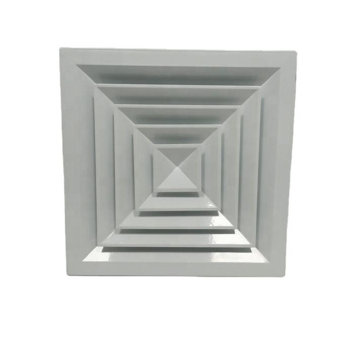 Hvac VENTEH Exhaust Aluminum White Power Coating Outlet Air Conditioning Square Ceiling Air Duct Diffuser