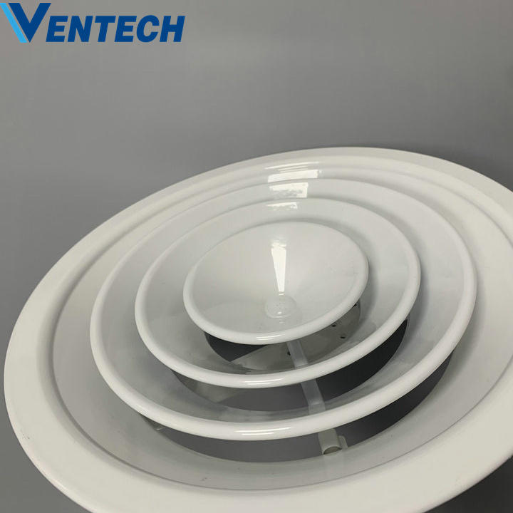 Abs Plastic Ceiling Vent Supply Air Grille Round Down Jet Diffuser Ventilation Downjet Air Diffuser With Butterfly Damper