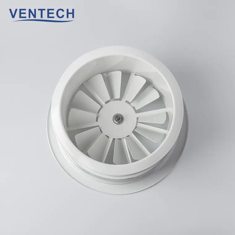 Hvac System Purifier Aluminum Swirl Air Ceiling Round Adjustable Plaque Diffuser Metal For Ventilation