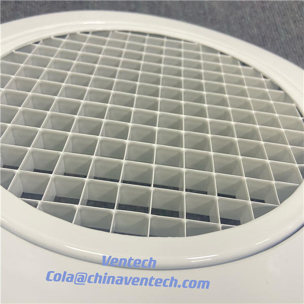 HVAC SYSTEM Air Duct Mounting Round Shape White  Egg Crate  Grille for Ventilation