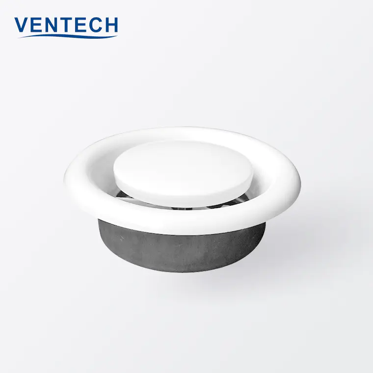Exhaust air ceiling round disc valve metal diffuser