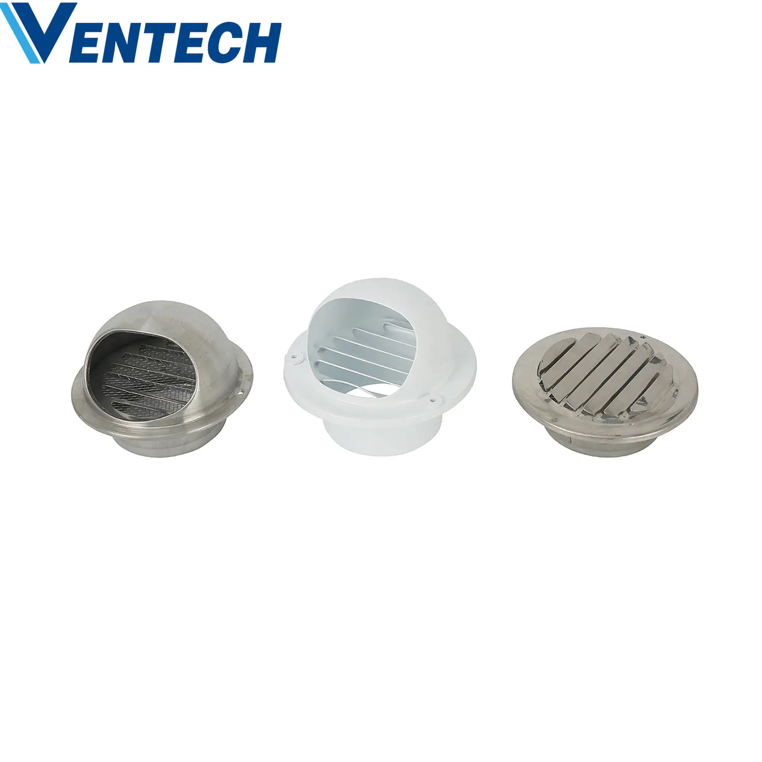 Hvac Wall Ventilation Exhaust Air Conditioner Adjustable Vent Duct Louvers Stainless Steel Round Waterproof Weather Louvers