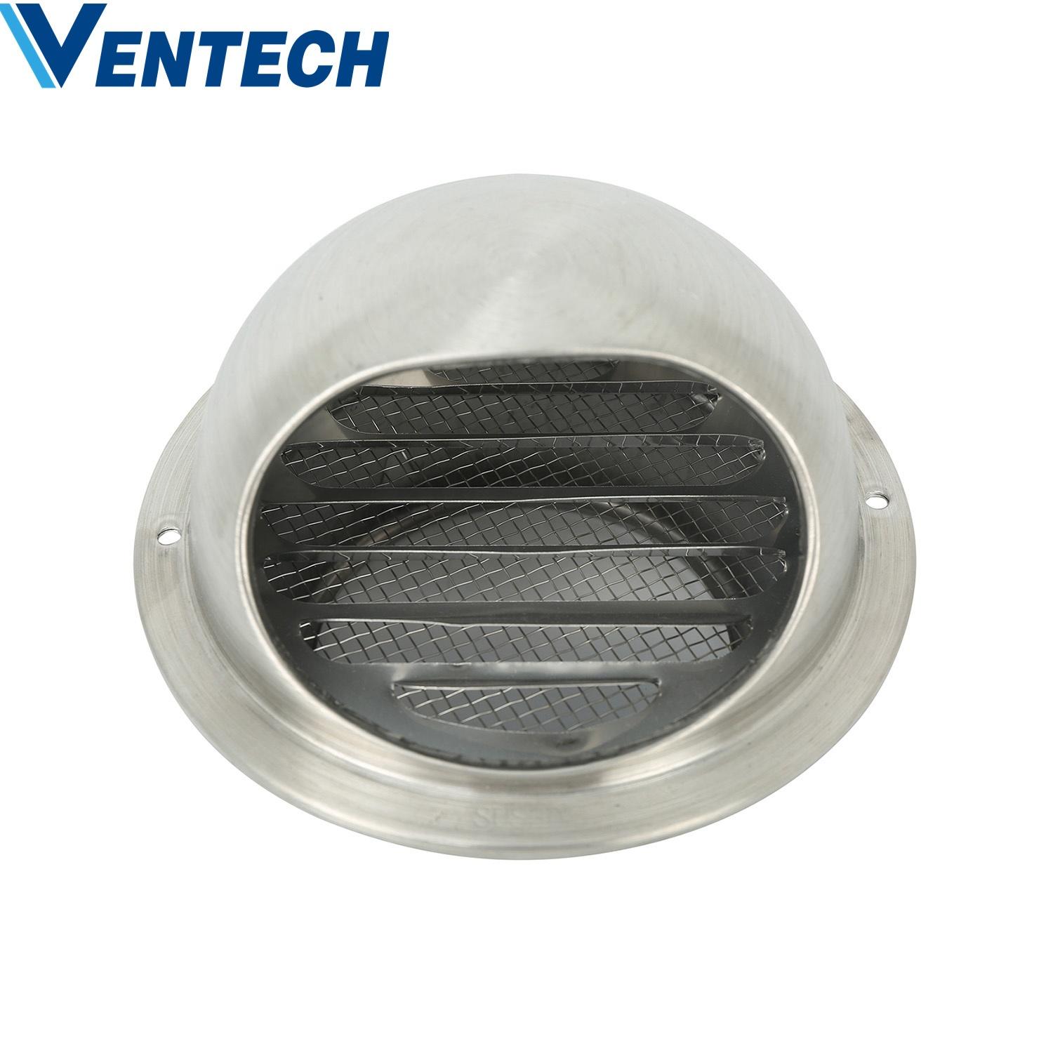 HVAC Wall Exhaust Air Louvers Stainless Steel Louver Waterproof Air Mushroom Vent Cover Weather Louver With Insect Screen Mesh