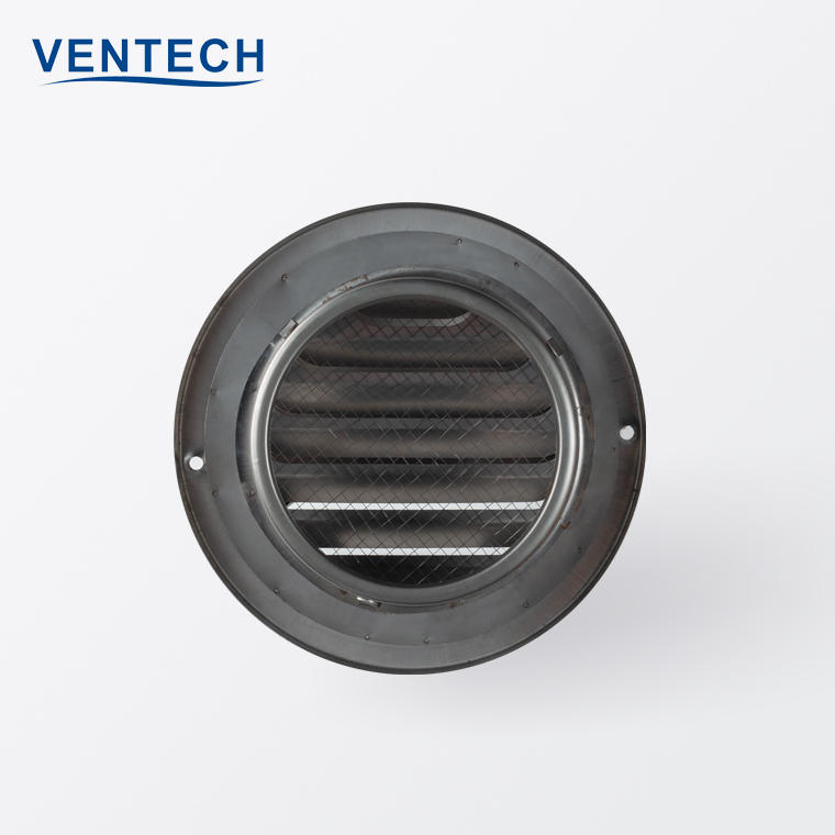 HVAC Wall Exhaust Air Louvers Stainless Steel Louver Waterproof Air Mushroom Vent Cover Weather Louver With Insect Screen Mesh