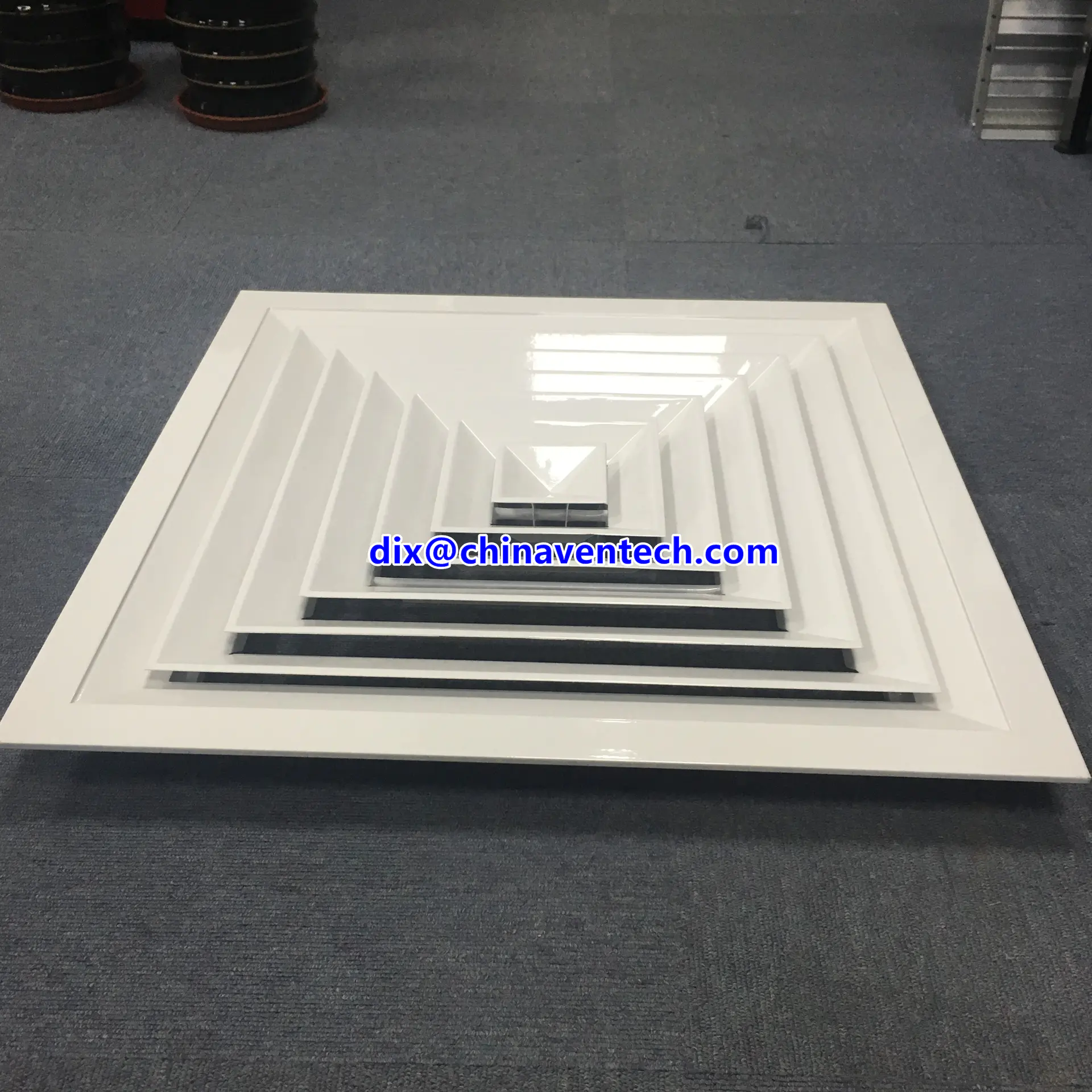 Hvac system air conditioning ceiling square 4 way air duct diffuser