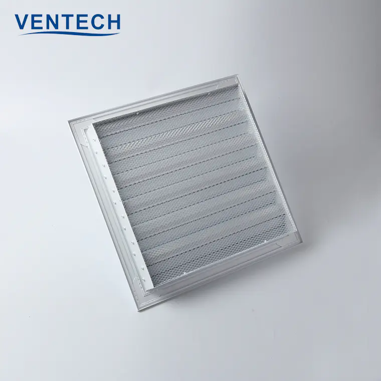 Hvac outside wall mounted fresh air weather louver with wire mesh