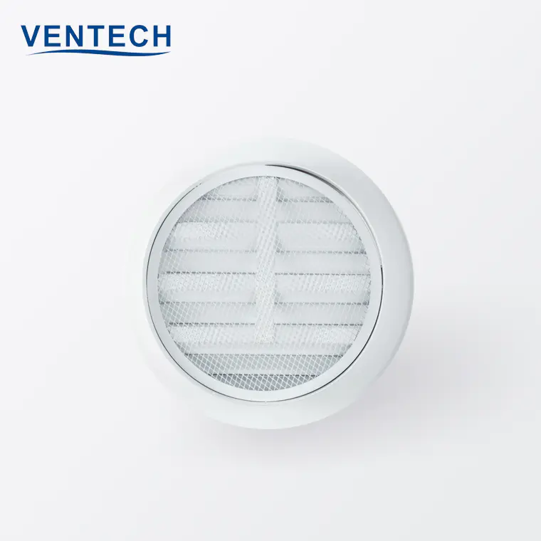 Hvac outside wall mounted fresh air weather louver with wire mesh