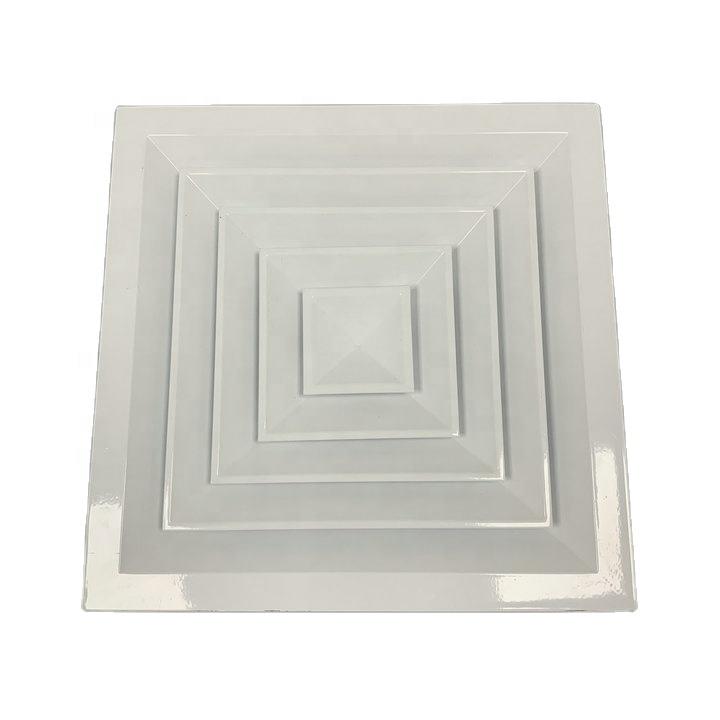Hvac System Aluminum Air Duct Vent Supply Air 4-way Square Ceiling Air Diffuser