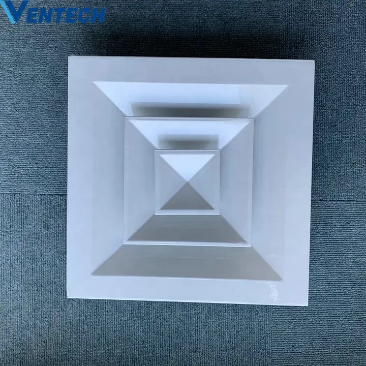 VENTECH High quality Ac conditioner air outlets ceiling 4 way square diffuser air diffuser For Air Conditioners