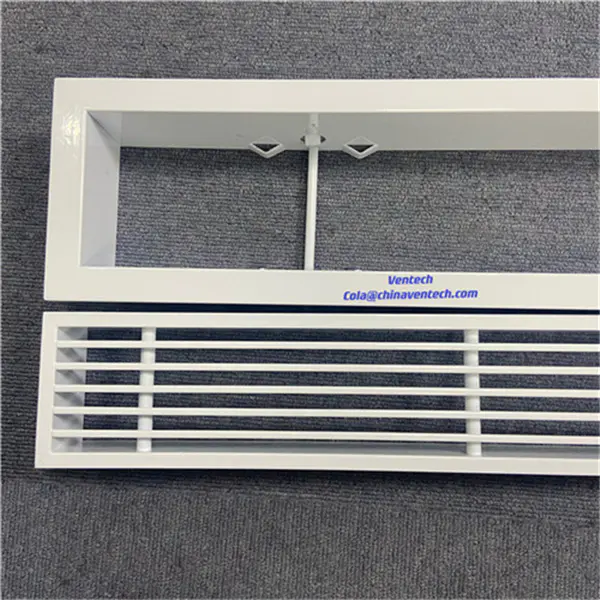 HVAC Removable Core Linear Bar Grille Hinged Supply Air Grille with Damper
