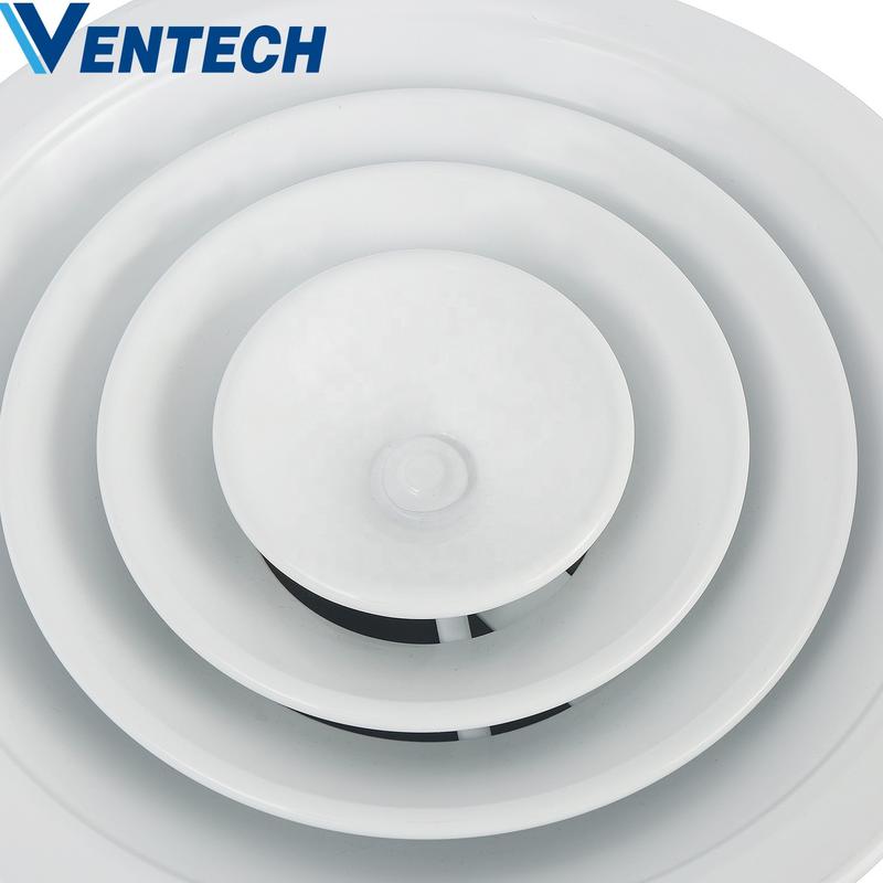 Hvac Aluminum Air Conditioning Vent Duct Round Ceiling Diffusers With Damper