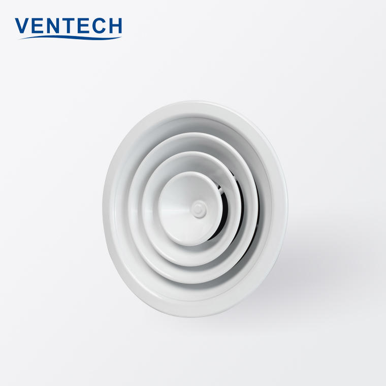 Hvac Aluminum Air Conditioning Vent Duct Round Ceiling Diffusers With Damper