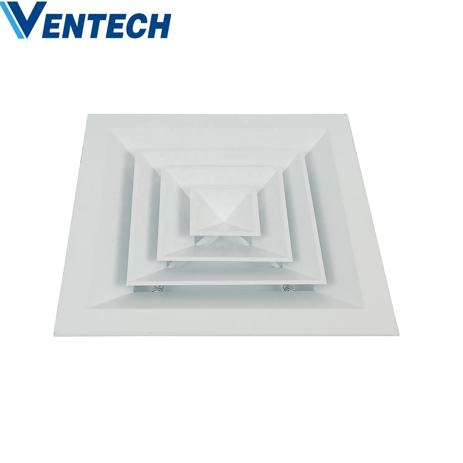 Hvac System VENTECH Supply Air Diffuser Aluminum Square Ceiling Air Diffusers