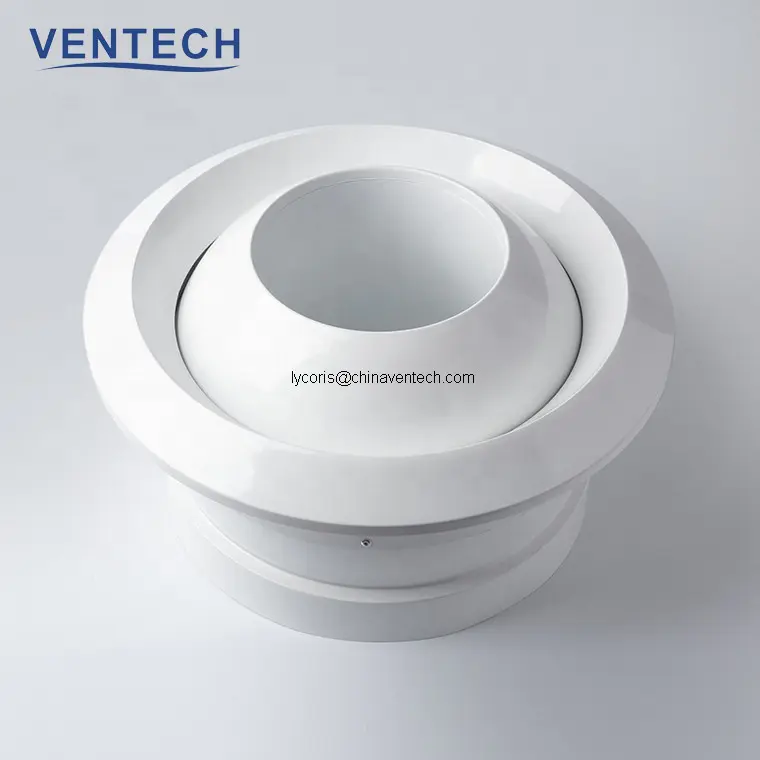 Hvac Jet Nozzle Air Diffuser with damper air outlet spherical ceiling  diffuser for air conditioner system-Ventech