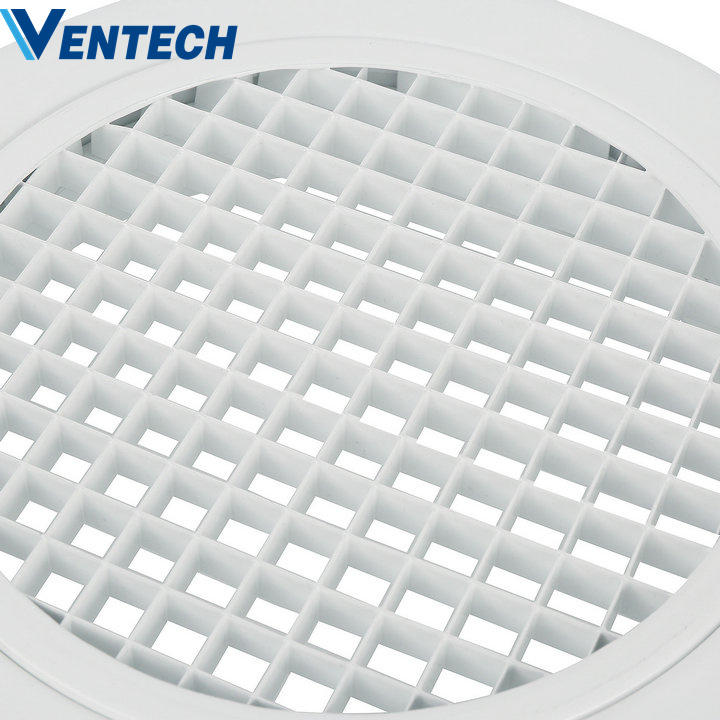 HVAC Round ABS Aluminum Eggcrate Circular Ceiling Air Outlet Exhaust Vent Diffuser with Disc Air Valve Eggcrate