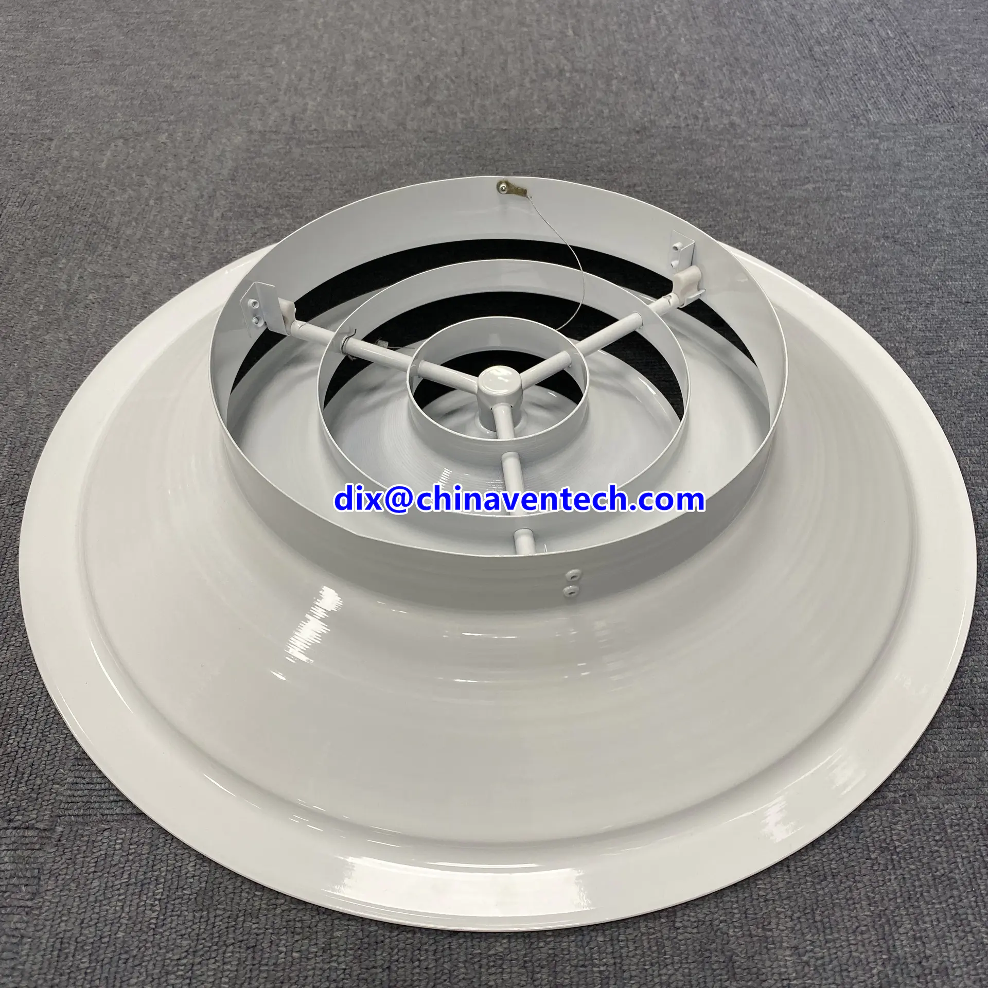 Hvac adjustable air discharge pattern return round ceiling air diffuser